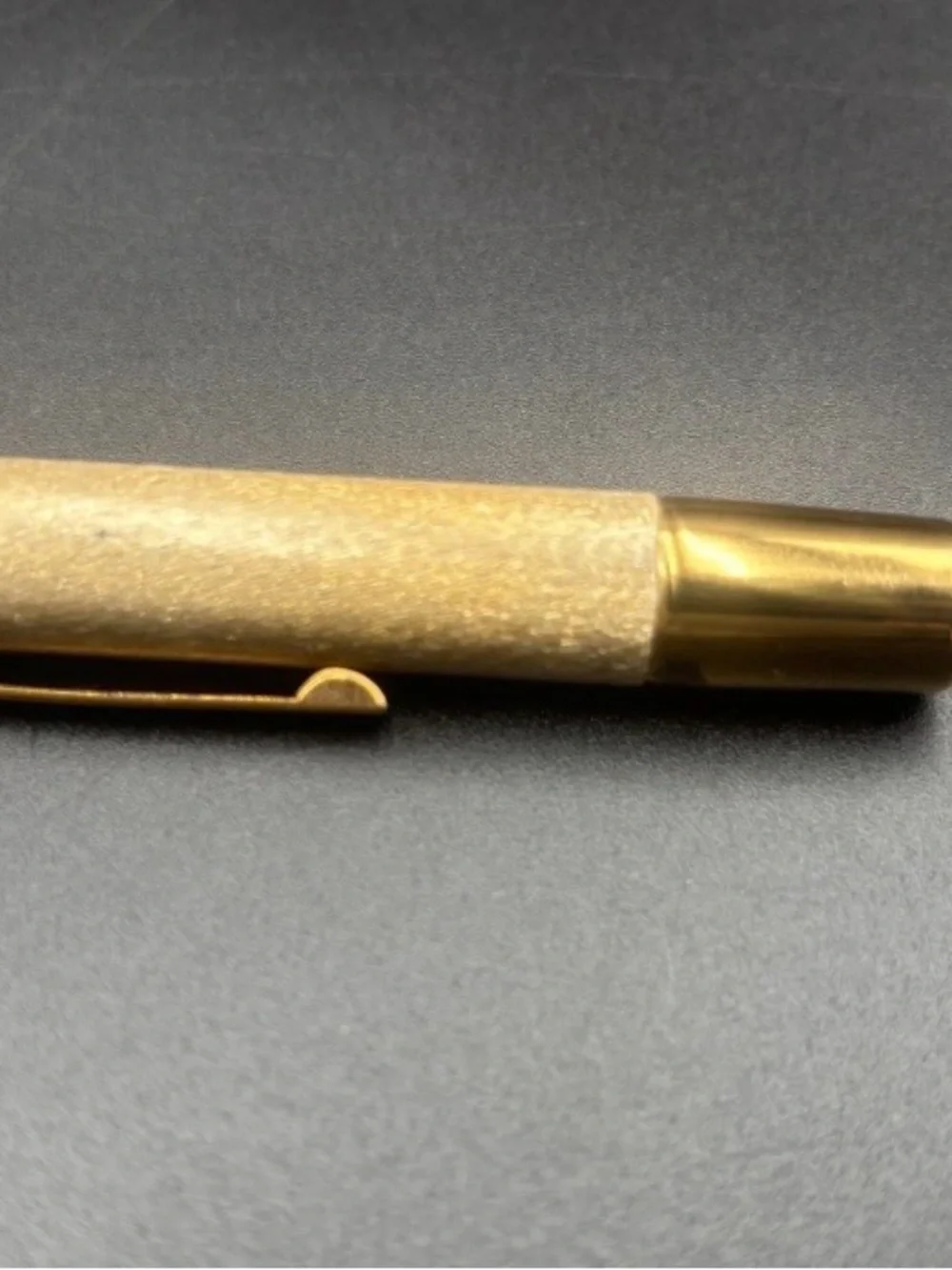 Vintage MAKE-UP BRUSH Pen brushed gold tone